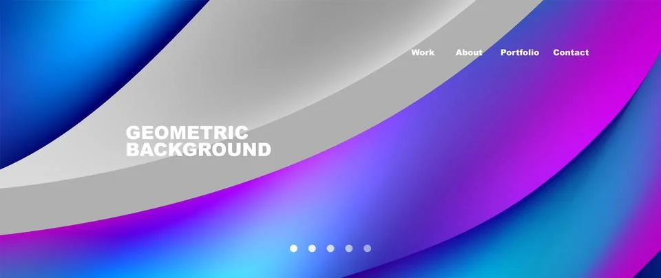 Web page design with geometric elements - circle and wave. Techno art concept Illustrazione stock