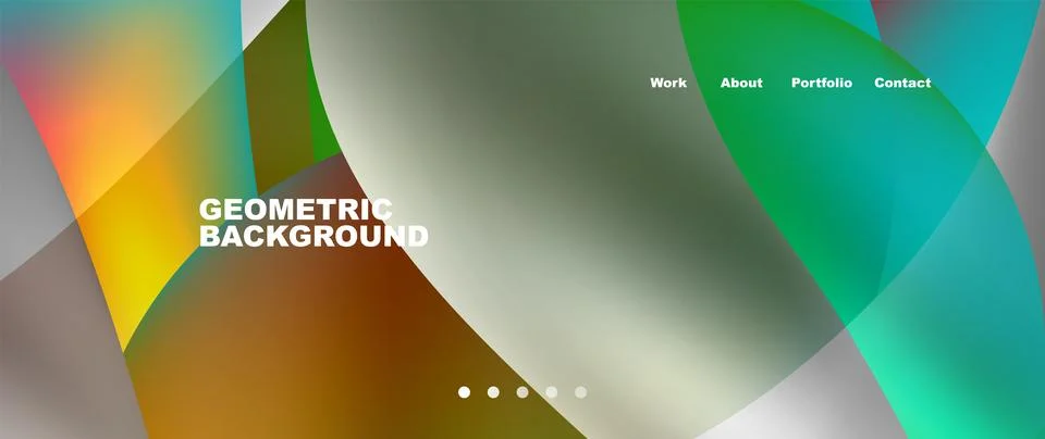 Web page design with geometric elements - circle and wave. Techno art concept イラスト素材