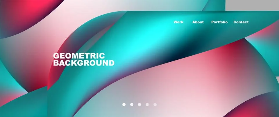 Web page design with geometric elements - circle and wave. Techno art concept 스톡 일러스트