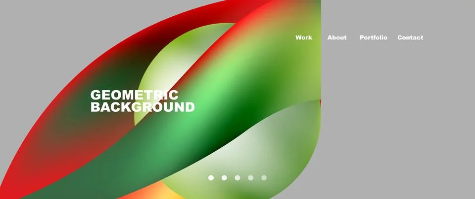 Web page design with geometric elements - circle and wave. Techno art concept Stock Illustration