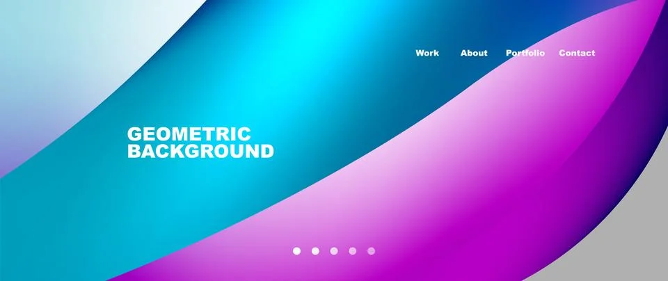 Web page design with geometric elements - circle and wave. Techno art concept Stock Illustration