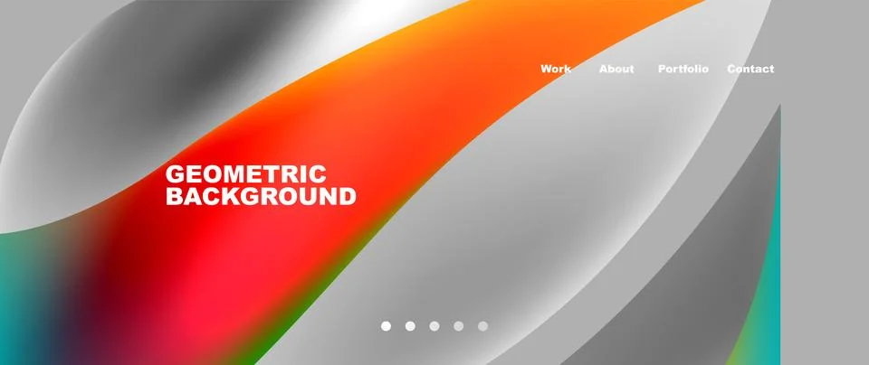 Web page design with geometric elements - circle and wave. Techno art concept Illustrazione stock