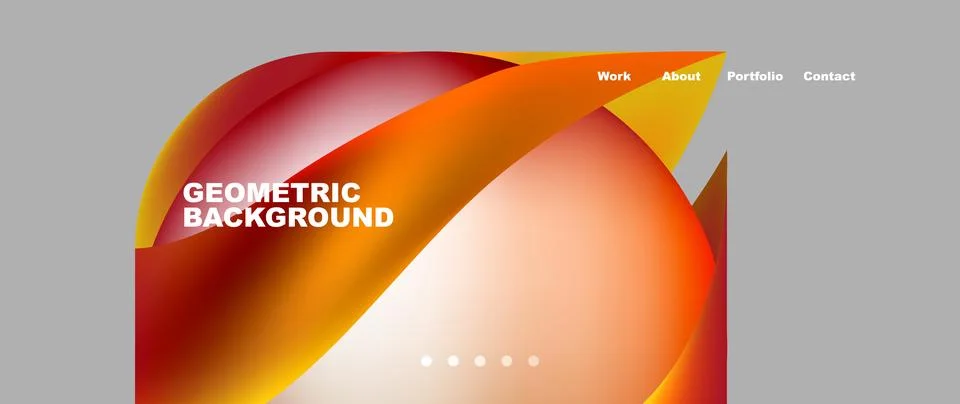 Web page design with geometric elements - circle and wave. Techno art concept Stock Illustration