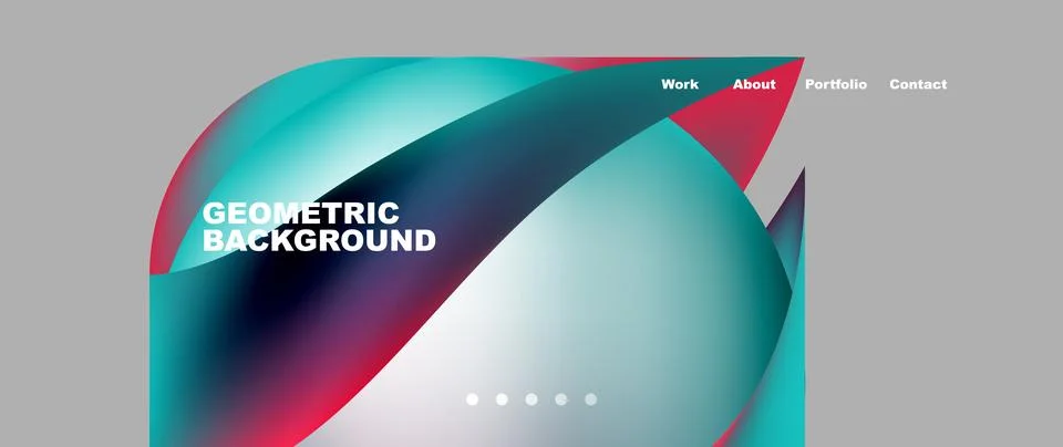 Web page design with geometric elements - circle and wave. Techno art concept Stock Illustration