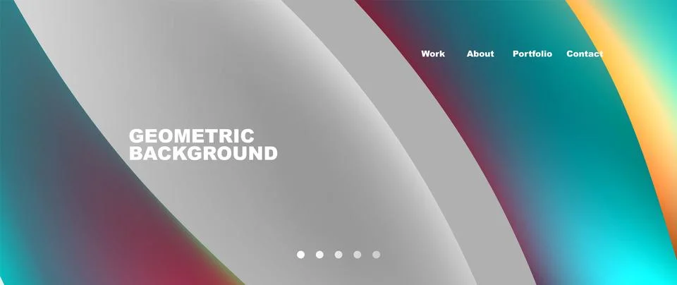 Web page design with geometric elements - circle and wave. Techno art concept Illustrazione stock