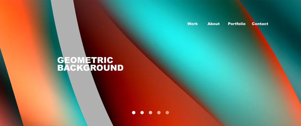 Web page design with geometric elements - circle and wave. Techno art concept イラスト素材