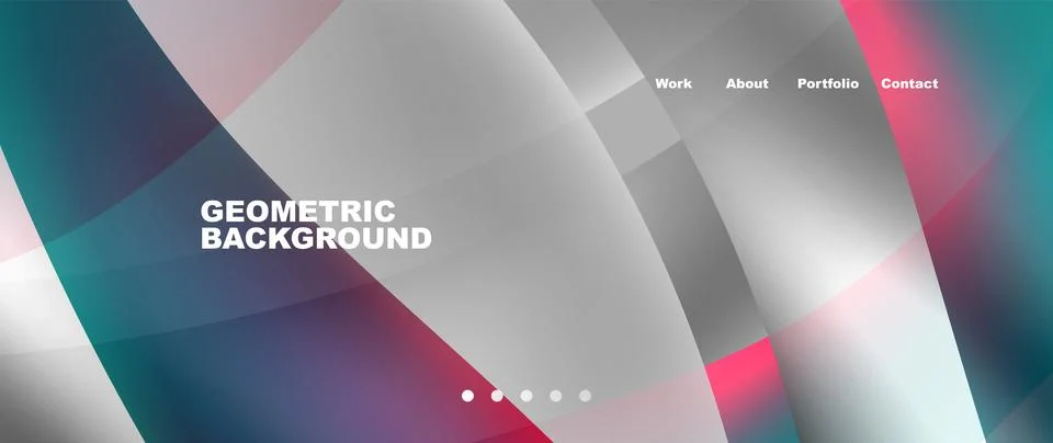 Web page design with geometric elements - circle and wave. Techno art concept Stock Illustration