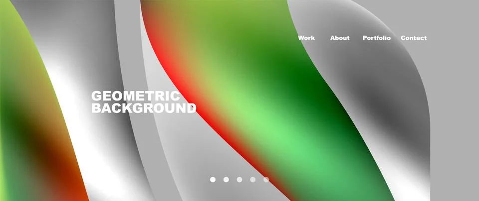 Web page design with geometric elements - circle and wave. Techno art concept Stock Illustration