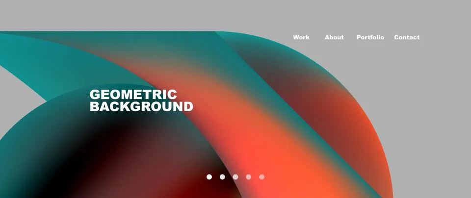 Web page design with geometric elements - circle and wave. Techno art concept 스톡 일러스트