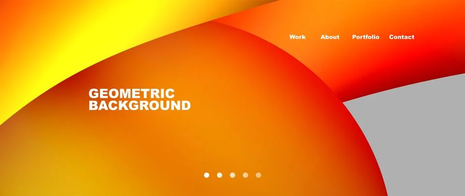 Web page design with geometric elements - circle and wave. Techno art concept Stock Illustration