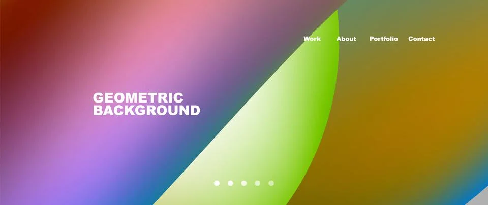 Web page design with geometric elements - circle and wave. Techno art concept Stock Illustration