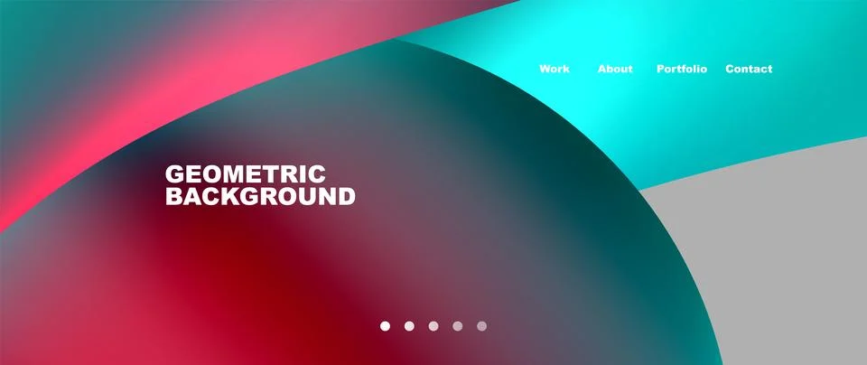 Web page design with geometric elements - circle and wave. Techno art concept 스톡 일러스트