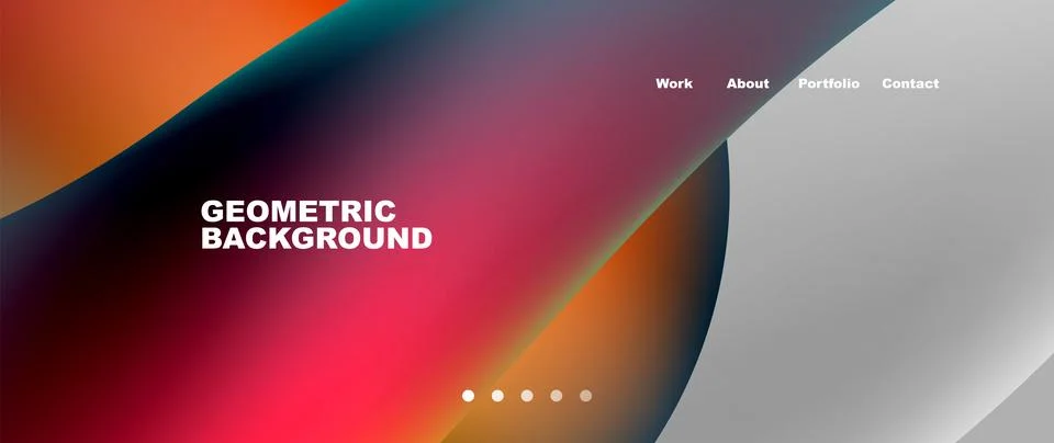 Web page design with geometric elements - circle and wave. Techno art concept Stock Illustration