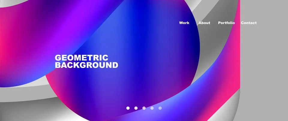 Web page design with geometric elements - circle and wave. Techno art concept 스톡 일러스트