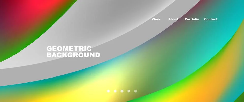 Web page design with geometric elements - circle and wave. Techno art concept Stock Illustration