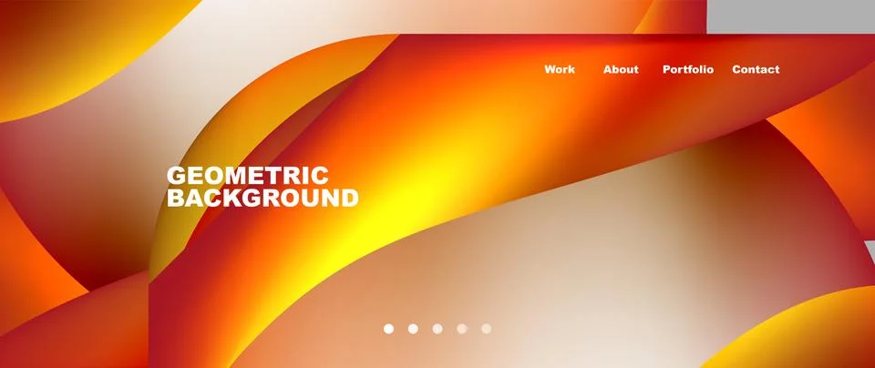 Web page design with geometric elements - circle and wave. Techno art concept Illustrazione stock