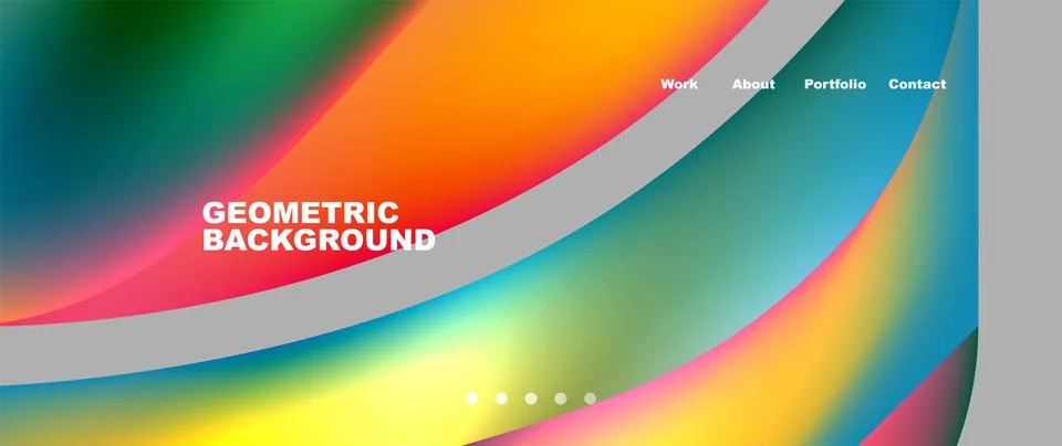 Web page design with geometric elements - circle and wave. Techno art concept Stock Illustration