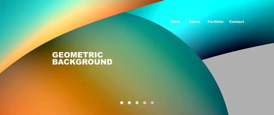 Web page design with geometric elements - circle and wave. Techno art concept イラスト素材