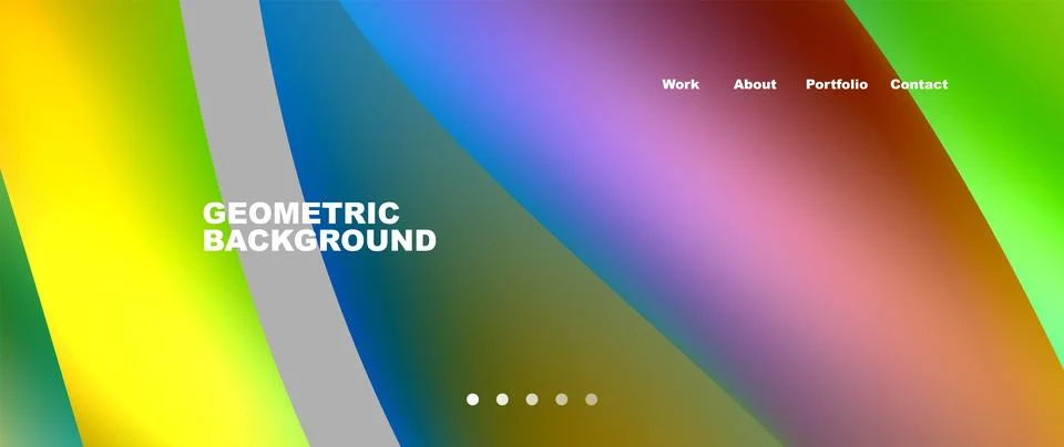 Web page design with geometric elements - circle and wave. Techno art concept Stock Illustration