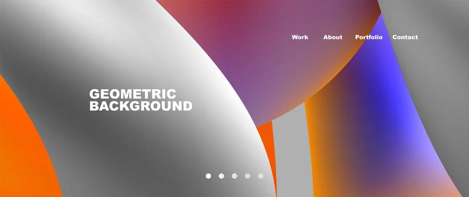Web page design with geometric elements - circle and wave. Techno art concept イラスト素材