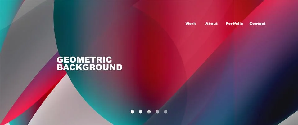 Web page design with geometric elements - circle and wave. Techno art concept イラスト素材