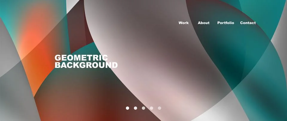 Web page design with geometric elements - circle and wave. Techno art concept Stock Illustration