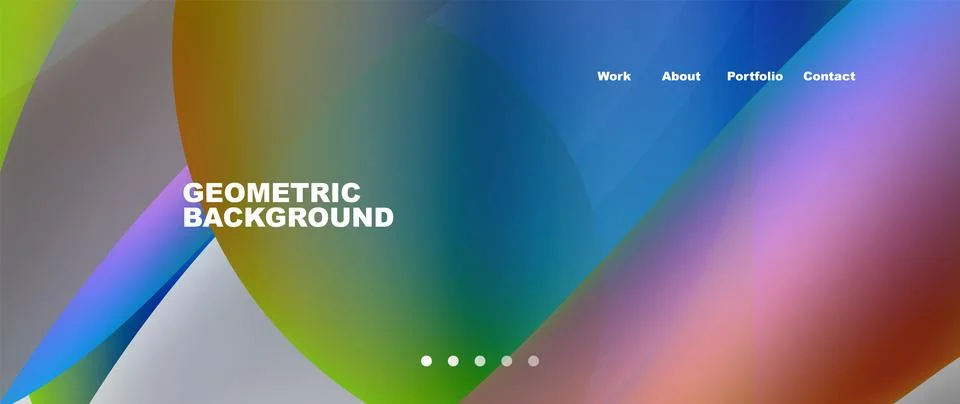 Web page design with geometric elements - circle and wave. Techno art concept Stock Illustration