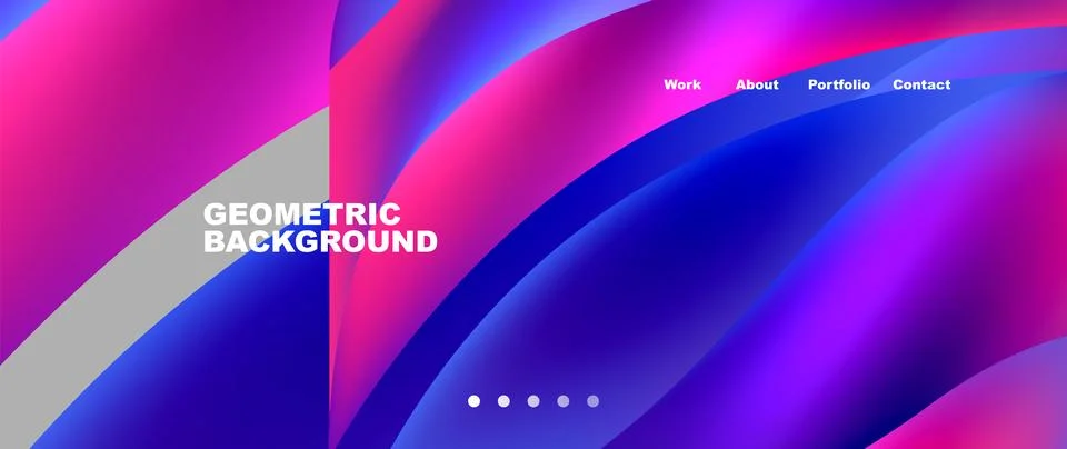 Web page design with geometric elements - circle and wave. Techno art concept Stock Illustration