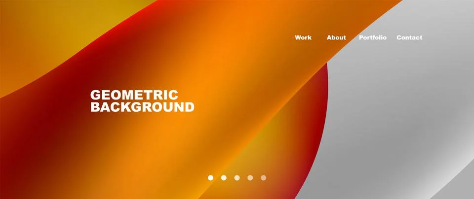 Web page design with geometric elements - circle and wave. Techno art concept Illustrazione stock