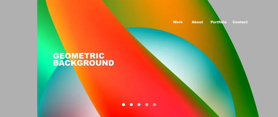 Web page design with geometric elements - circle and wave. Techno art concept Stock Illustration