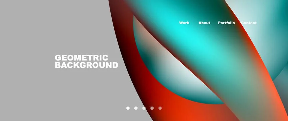 Web page design with geometric elements - circle and wave. Techno art concept イラスト素材