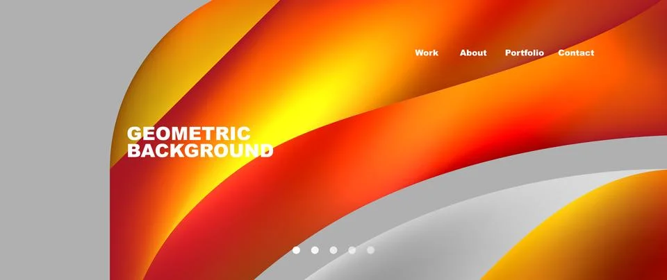 Web page design with geometric elements - circle and wave. Techno art concept Stock Illustration