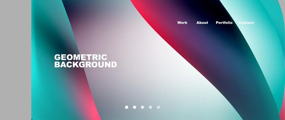 Web page design with geometric elements - circle and wave. Techno art concept Illustrazione stock