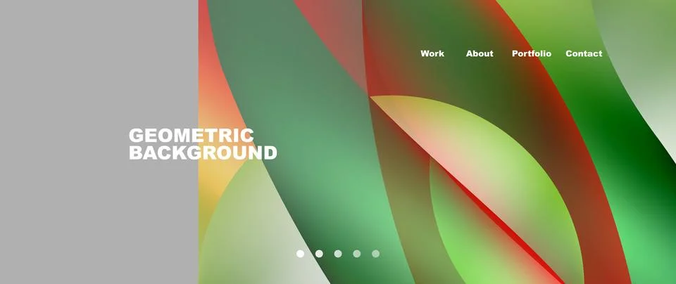 Web page design with geometric elements - circle and wave. Techno art concept Stock Illustration