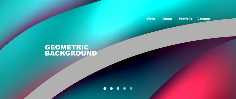 Web page design with geometric elements - circle and wave. Techno art concept 스톡 일러스트
