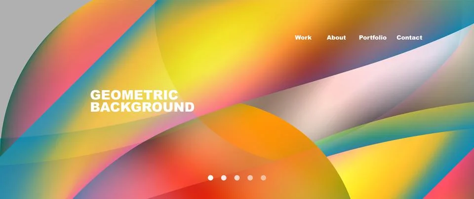 Web page design with geometric elements - circle and wave. Techno art concept Stock Illustration