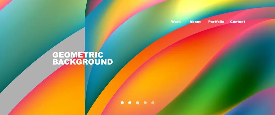 Web page design with geometric elements - circle and wave. Techno art concept Stock Illustration