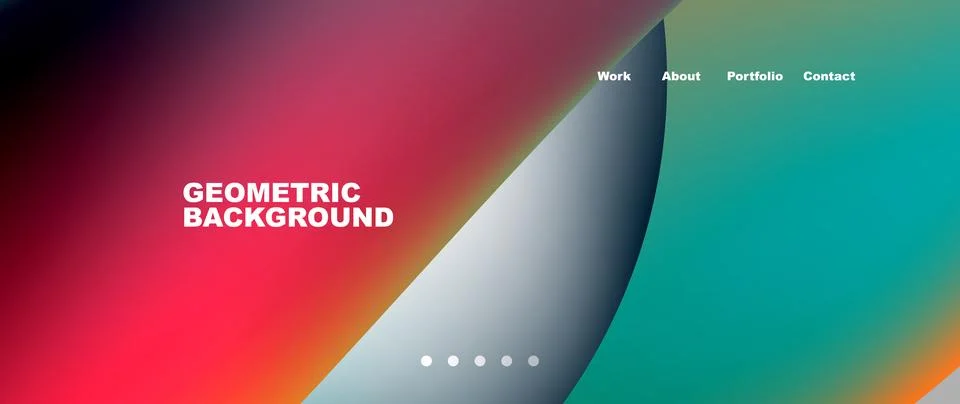 Web page design with geometric elements - circle and wave. Techno art concept Illustrazione stock