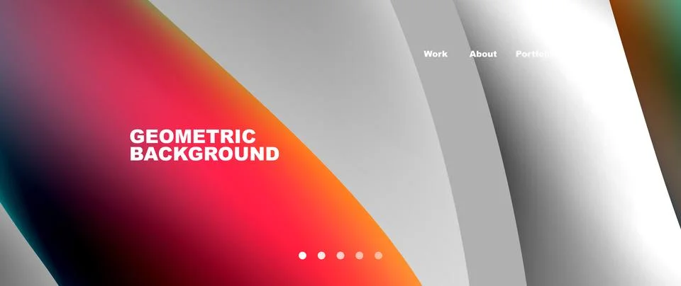 Web page design with geometric elements - circle and wave. Techno art concept Stock Illustration