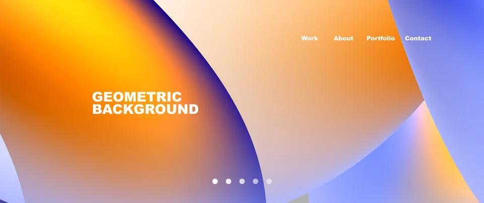 Web page design with geometric elements - circle and wave. Techno art concept Stock Illustration