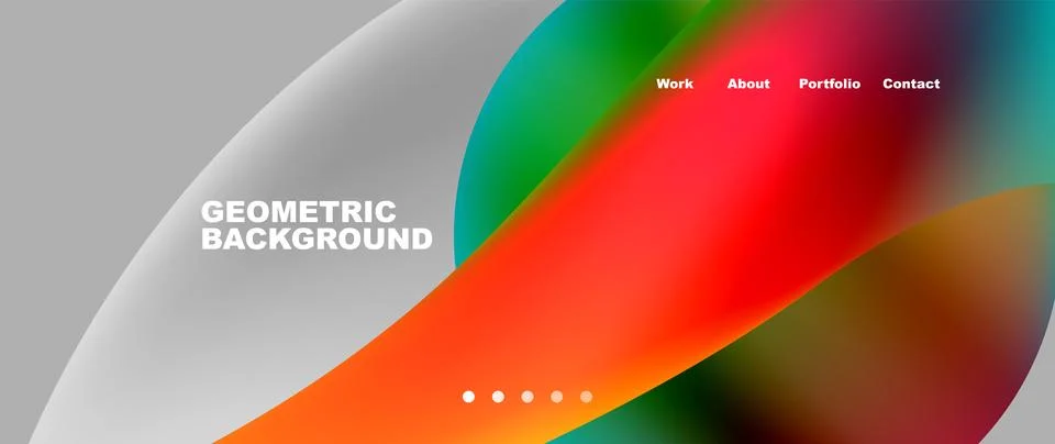 Web page design with geometric elements - circle and wave. Techno art concept Illustrazione stock