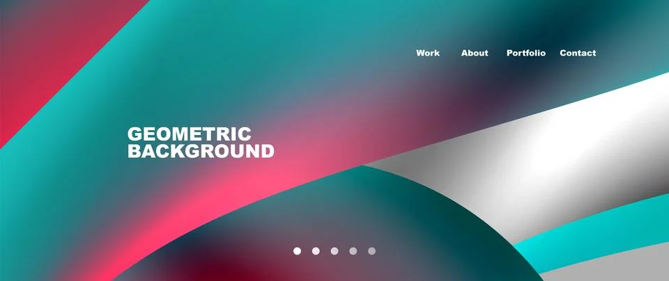 Web page design with geometric elements - circle and wave. Techno art concept Stock Illustration