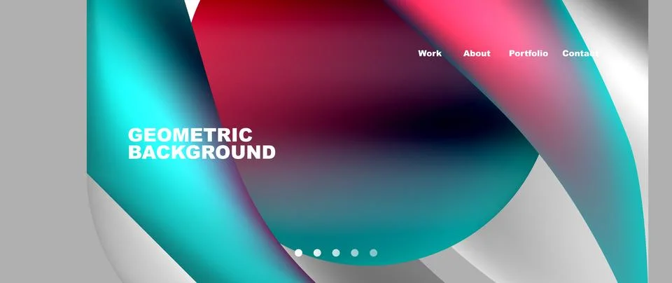 Web page design with geometric elements - circle and wave. Techno art concept 스톡 일러스트