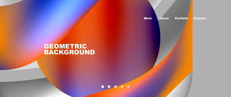 Web page design with geometric elements - circle and wave. Techno art concept Stock Illustration