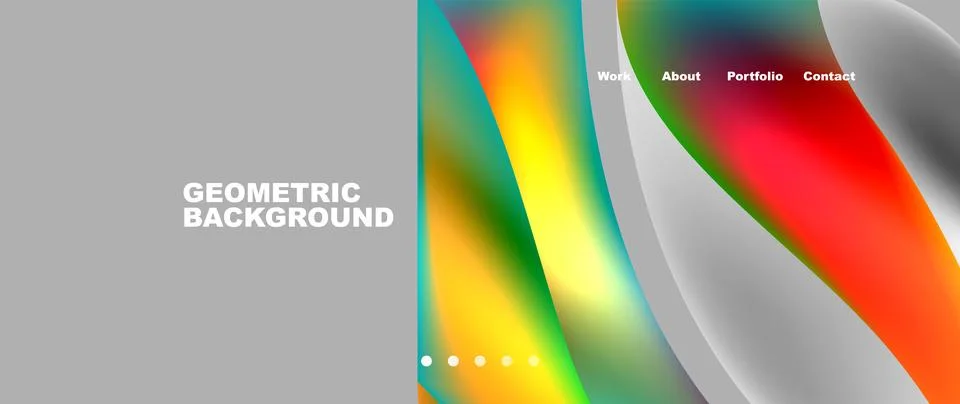 Web page design with geometric elements - circle and wave. Techno art concept イラスト素材