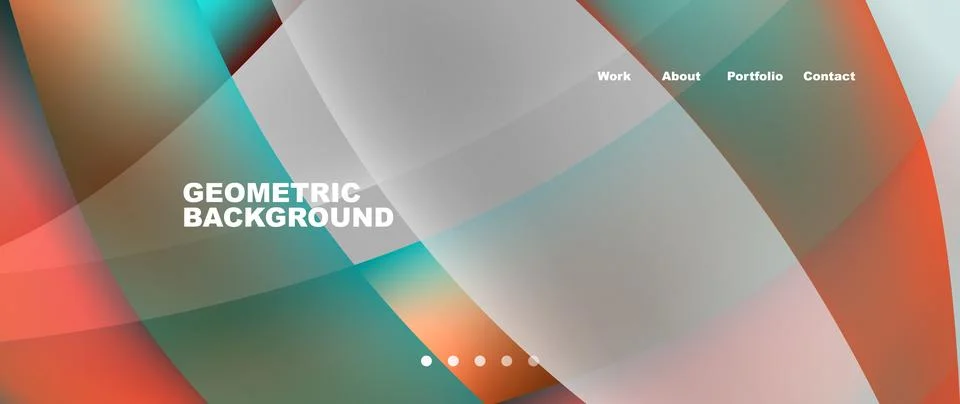 Web page design with geometric elements - circle and wave. Techno art concept Stock Illustration