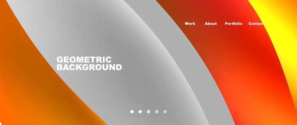 Web page design with geometric elements - circle and wave. Techno art concept Illustrazione stock