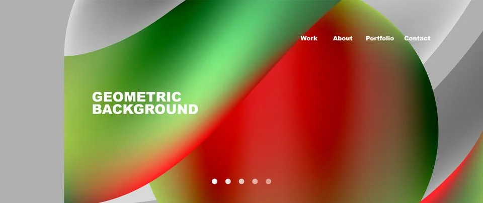 Web page design with geometric elements - circle and wave. Techno art concept Illustrazione stock