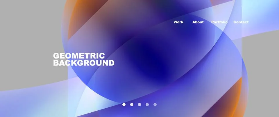 Web page design with geometric elements - circle and wave. Techno art concept Illustrazione stock