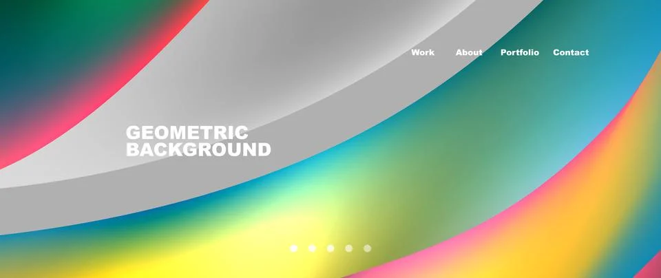 Web page design with geometric elements - circle and wave. Techno art concept Illustrazione stock